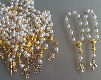 Mini chapelets (paquet de 21) - AVEC CALICE - DORÉ