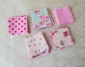 Charm pack of 100 - 2.5" Inch Squares- nr 1 - Pinks