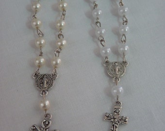 Mini chapelets (paquet de 20) - BLANC ou IVOIRE/CRÈME