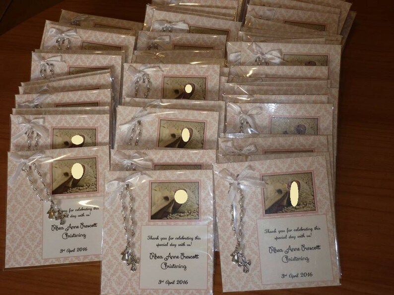 Favor Card With Rosary Set of 10 Etsy