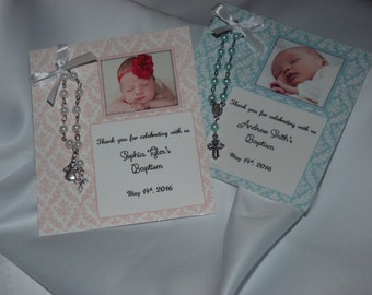 Carte de faveur avec chapelet - lot de 25