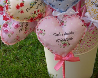 Fabric lavender heart - Set of 10