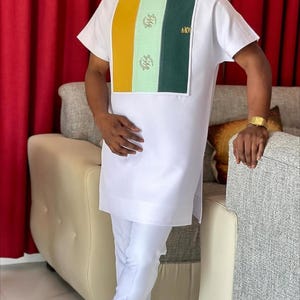 Traditionelle Herrenkleidung, afrikanische Herrenbekleidung, afrikanische Herrenbekleidung, afrikanischer Hochzeitsanzug, Groomsmen-Anzug, Bräutigamanzug, Herren-Senator-Anzug