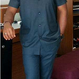 Traditionelle Herrenkleidung, afrikanische Herrenbekleidung, afrikanische Herrenbekleidung, afrikanischer Hochzeitsanzug, Groomsmen-Anzug, Bräutigamanzug, Herren-Senator-Anzug