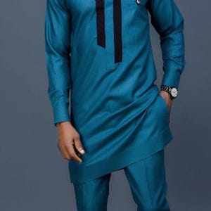 Traditionelle Herrenkleidung, afrikanische Herrenbekleidung, afrikanische Herrenbekleidung, afrikanischer Hochzeitsanzug, Groomsmen-Anzug, Bräutigamanzug, Herren-Senator-Anzug