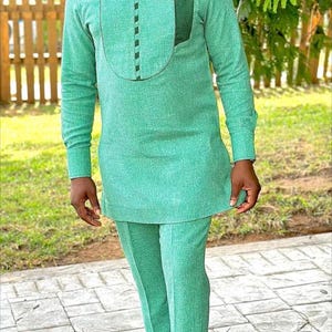 Traditionelle Herrenkleidung, afrikanische Herrenbekleidung, afrikanische Herrenbekleidung, afrikanischer Hochzeitsanzug, Groomsmen-Anzug, Bräutigamanzug, Herren-Senator-Anzug