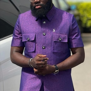 Traditionelle Herrenkleidung, afrikanische Herrenbekleidung, afrikanische Herrenbekleidung, afrikanischer Hochzeitsanzug, Groomsmen-Anzug, Bräutigamanzug, Herren-Senator-Anzug