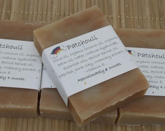 4 Patchouli Soap Bars, 4 oz each