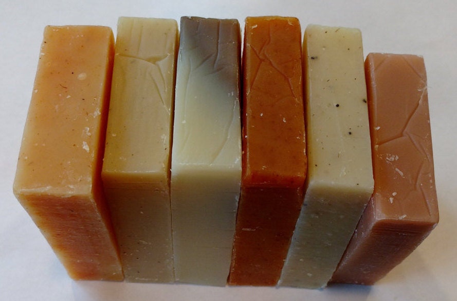 Your Choice Any Six Cold Process Soaps Scented with Essential Oils Co…