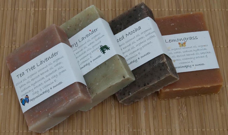 Oatmeal Cinnamon Bar Soap, Scented with Essential Oil, Set of Four 4 oz Bars image 5