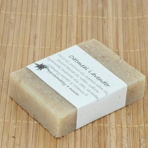 Oatmeal Lavender Essential Oil 1 Soap Bar, 4 Ounces image 1