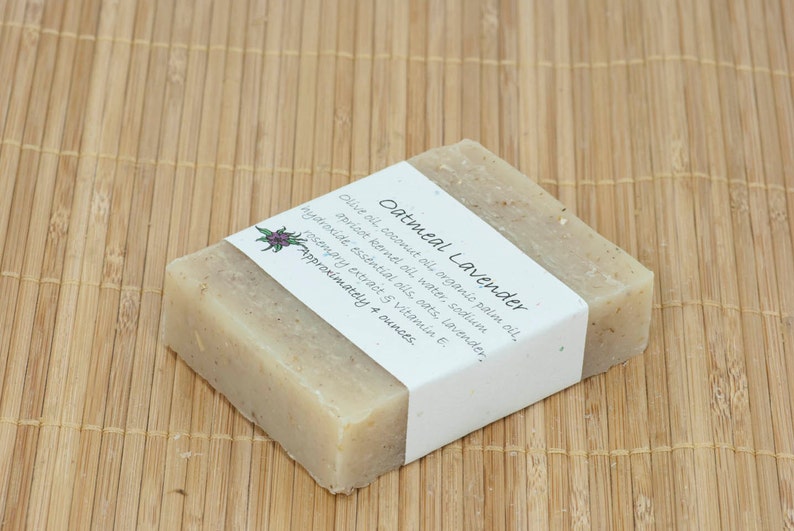 Oatmeal Lavender Essential Oil 1 Soap Bar, 4 Ounces image 1