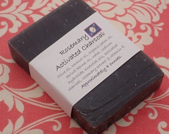 Rosemary Activated Charcoal Essential Oil Soap, 4 Ounces