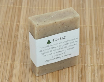 Forest Soap Scented with Essential Oils, One 4 Ounce Soap Bar