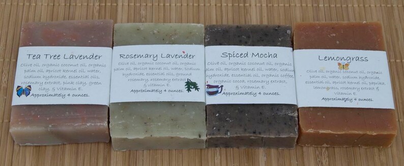 Oatmeal Cinnamon Bar Soap, Scented with Essential Oil, Set of Four 4 oz Bars image 4