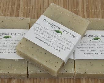 Eucalyptus Tea Tree Soap Set of Four 4 oz Bars