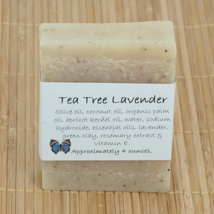 Tea Tree Lavender Essential Oil Soap, 4 Ounces