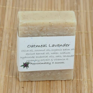 Oatmeal Lavender Essential Oil 1 Soap Bar, 4 Ounces image 2