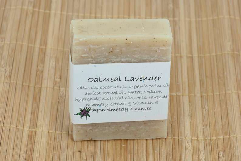 Oatmeal Lavender Essential Oil 1 Soap Bar, 4 Ounces image 2