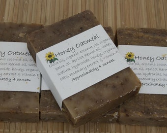 Honey Oatmeal Soap Set of Four 4 oz Bars