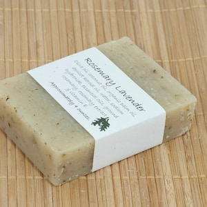 Rosemary Lavender Soap Scented with Essential Oils, 4 Ounces
