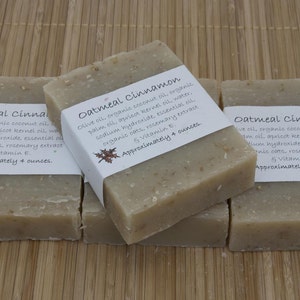 Oatmeal Cinnamon Bar Soap, Scented with Essential Oil, Set of Four 4 oz Bars image 2