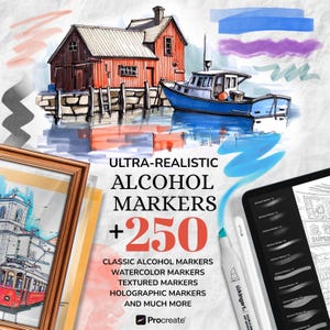 Realistic Alcohol Marker Brushes for Procreate