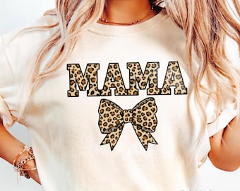 Mama Leopard Coquette Bow PNG, Leopard Mama png, Varsity Mama png, Mama Shirt Png, Retro Mama Png, Mama png, Mothers Day Png Sublimation