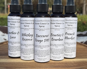 Room, Linen, & Car Spray | 4oz Long-Lasting Home + Car Fragrance Mist | Odor Eliminating |  Multiple Premium Scents | Scented Room Spray