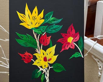 Wall Hanging - Wheat Stem Art on Canvas