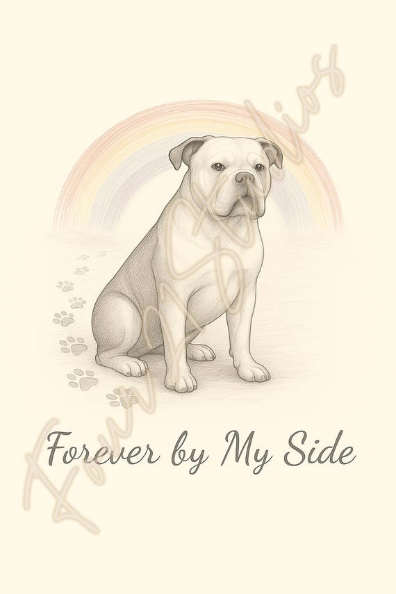 Forever by My Side Rainbow Bridge Memorial Print American