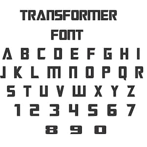 Transform Font Alphabet SVG,Robot Font Png Svg , Robot Font Svg,Robot Logo Font Transformer Faces  Alphabet 4 Cricut Kid Birthday FontMovIE