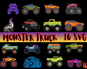 File SVG di Monster Truck, magliette personalizzate per bambini, magliette per bambini con mostri, file SVG di Monster Truck a strati, file SVG di Monster Truck, creazione di album e biglietti