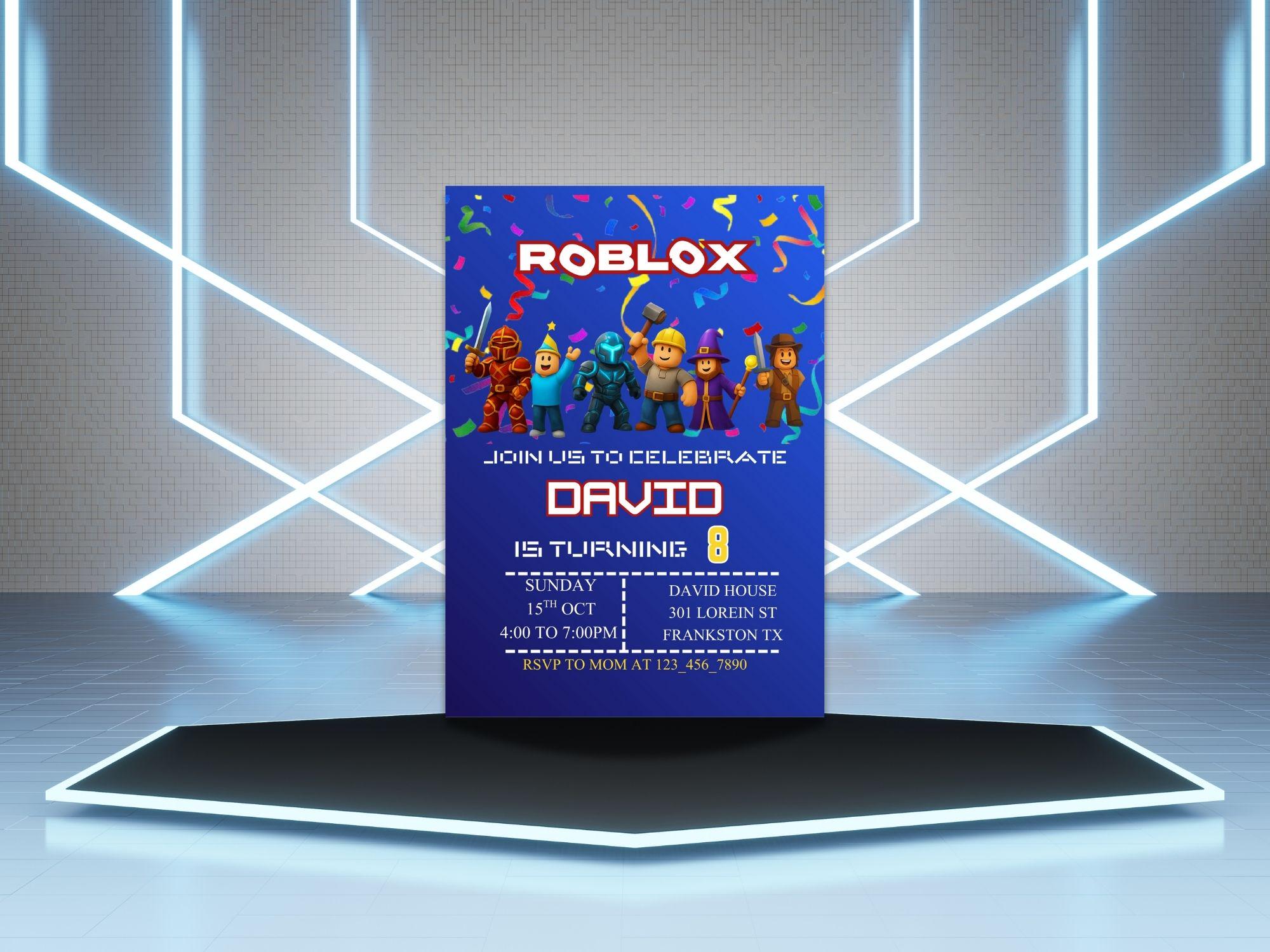 Editable Roblox Invitation,roblox Birthday Invitation,roblox Invitation ...
