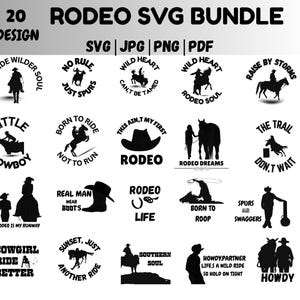 Western Cowboy Svg Bundle, Rodeo Quotes Svg, Western Svg, Horse Rider Svg, Western Cut Files For Circut, Cowgirl Quotes Svg, Cowboy Clipart