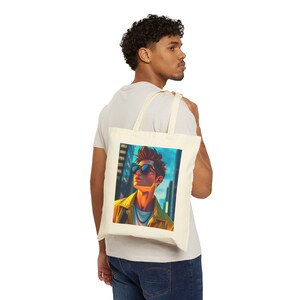 Vibrant Cotton Canvas Tote Bag | Art-Inspired Shopping Bag, Eco-Friendly Tote, Gift for Nature Lovers, Trendy Reusable Bag