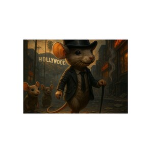 Whimsical Wall Art Print, Vintage Mouse Illustration, Home Decor, Gift for Animal Lovers, Office Decoration, Unique Artwork