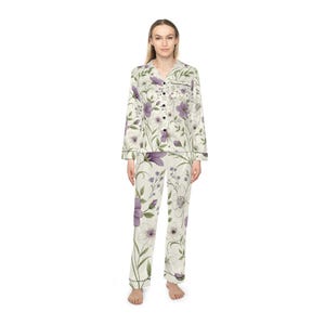Damen Satin Pyjama Set, Luxus Nachtwäsche, Elegantes Geschenk für Sie, Bequeme Loungewear, Perfekt zum Entspannen