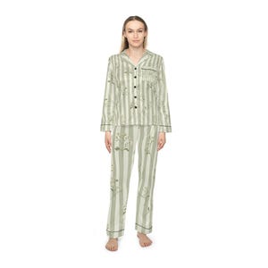Elegante Damen Satin Pyjamas Set, Luxus Loungewear, Floral Pyjama Set, Stilvolle Nachtwäsche, Ideales Geschenk für Sie