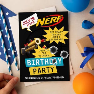 Nerf Birthday Digital Invitation