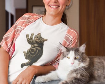 Gray Tabby Cat T-Shirt, Kitten Unisex Tee, Pet Lover Gift