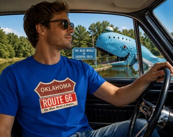 Oklahoma Route 66 Shield T-Shirt | Vintage Highway Sign Tee | Road Trip