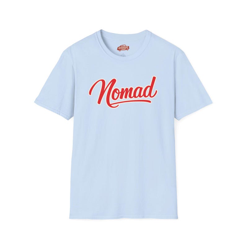 Nomad Travelers Van Life T-Shirt | Travel Lifestyle | RV & Backpacking Light Blue