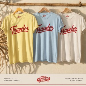 Traveler Unisex T-Shirt | Retro travel typography tee | Vintage Vibe | Van Life | Nomad image 2