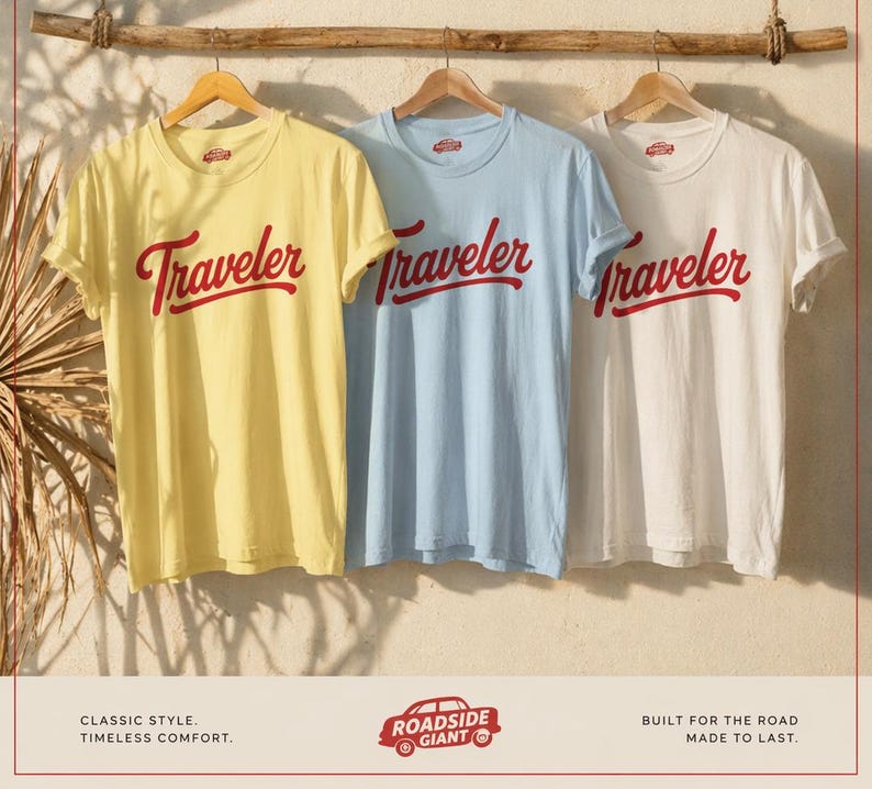 Traveler Unisex T-Shirt | Retro travel typography tee | Vintage Vibe | Van Life | Nomad image 2