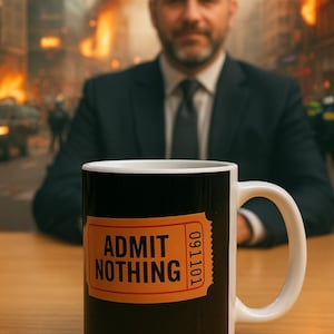 conspiracy coffee Mug Admit Nothing, 911, politics, NWO Gift for Coffee Lovers, Unique mug, Birthday Gift, Humor, nostalgic 11oz, 15oz