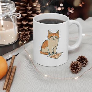 CAT FOOD BILL Cat-Themed Ceramic Mug | Cute Cat Coffee Cup, Animal Lover Gift, Purrfect Tea Mug, Funny Cat Lover, Pet Owner Present
