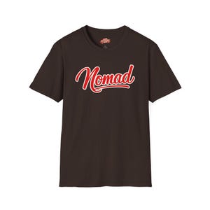 Nomad Travelers Van Life T-Shirt | Travel Lifestyle | RV & Backpacking Dark Chocolate