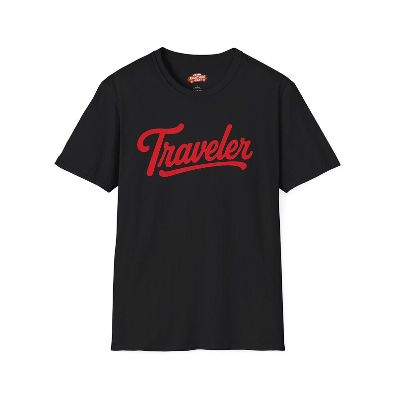 Traveler Unisex T-Shirt | Retro travel typography tee | Vintage Vibe | Van Life | Nomad Black