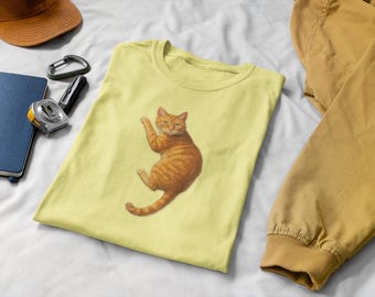 Maglietta con grafica di un gatto soriano arancione, regalo per gli amanti dei gatti